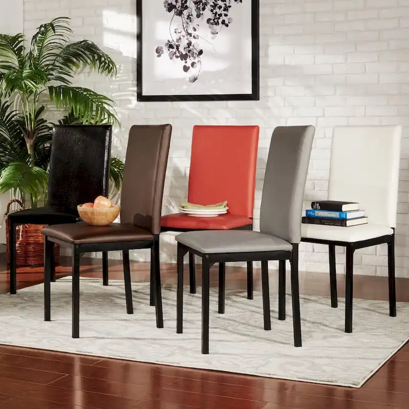 Chaise de salle à manger Darcy Espresso en métal tapissée (lot de 2) par iNSPIRE Q Bold