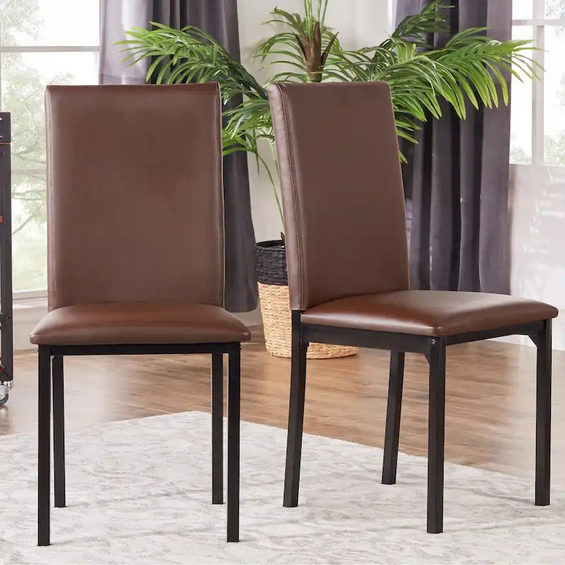Chaise de salle à manger Darcy Espresso en métal tapissée (lot de 2) par iNSPIRE Q Bold
