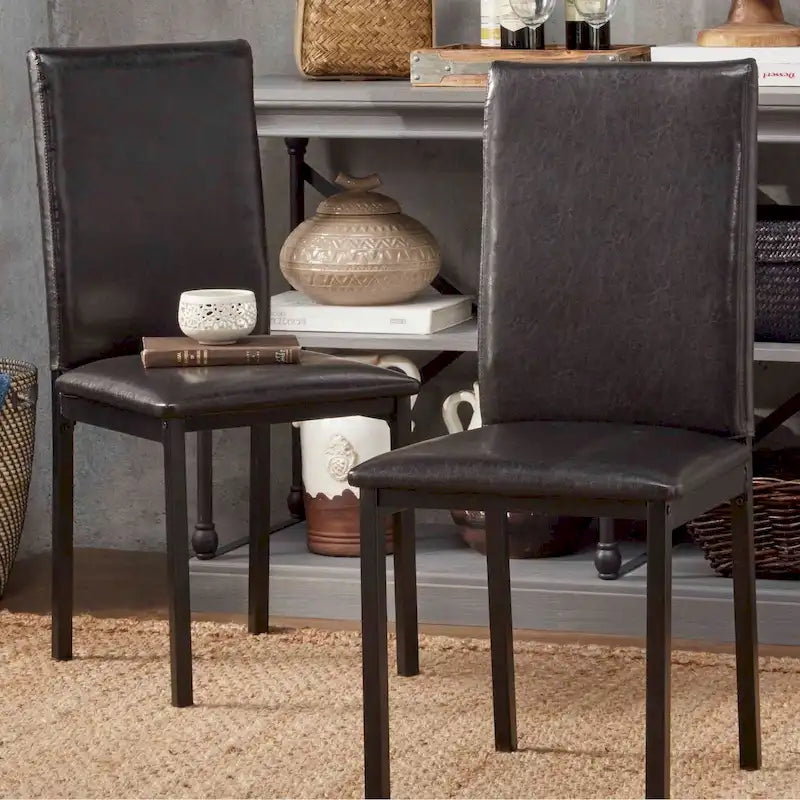 Chaise de salle à manger Darcy Espresso en métal tapissée (lot de 2) par iNSPIRE Q Bold