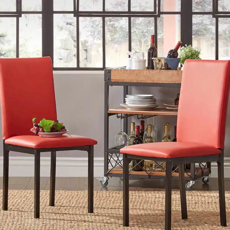Chaise de salle à manger Darcy Espresso en métal tapissée (lot de 2) par iNSPIRE Q Bold