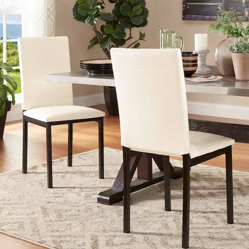 Chaise de salle à manger Darcy Espresso en métal tapissée (lot de 2) par iNSPIRE Q Bold