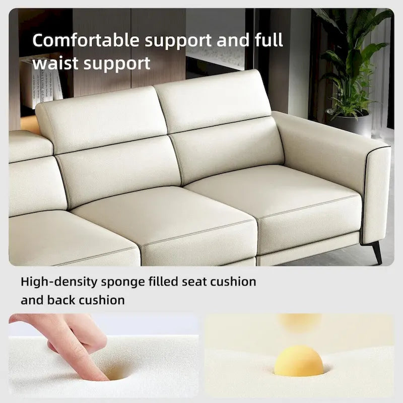Canapé inclinable électrique en cuir 112,5 po avec port de chargement USB