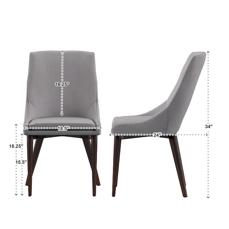 Chaises de salle à manger Sasha à dossier incurvé Mid-century (lot de 2) par iNSPIRE Q Modern
