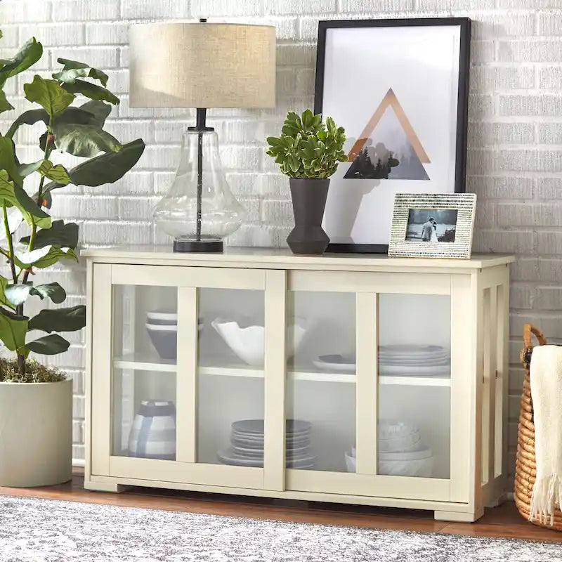 Porch & Den Jefferson Sliding Glass Door Stackable China Cabinet