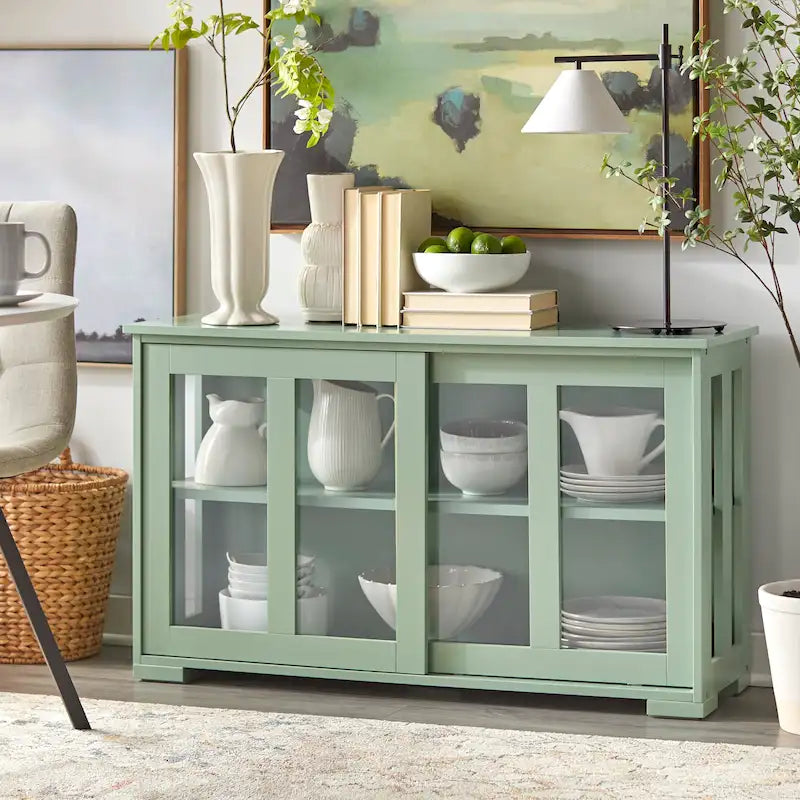 Argentier empilable avec portes coulissantes en verre Porch & Den Jefferson