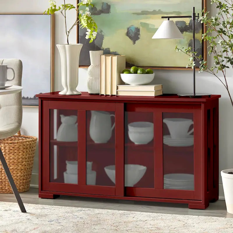 Argentier empilable avec portes coulissantes en verre Porch & Den Jefferson