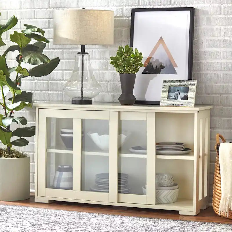 Argentier empilable avec portes coulissantes en verre Porch & Den Jefferson