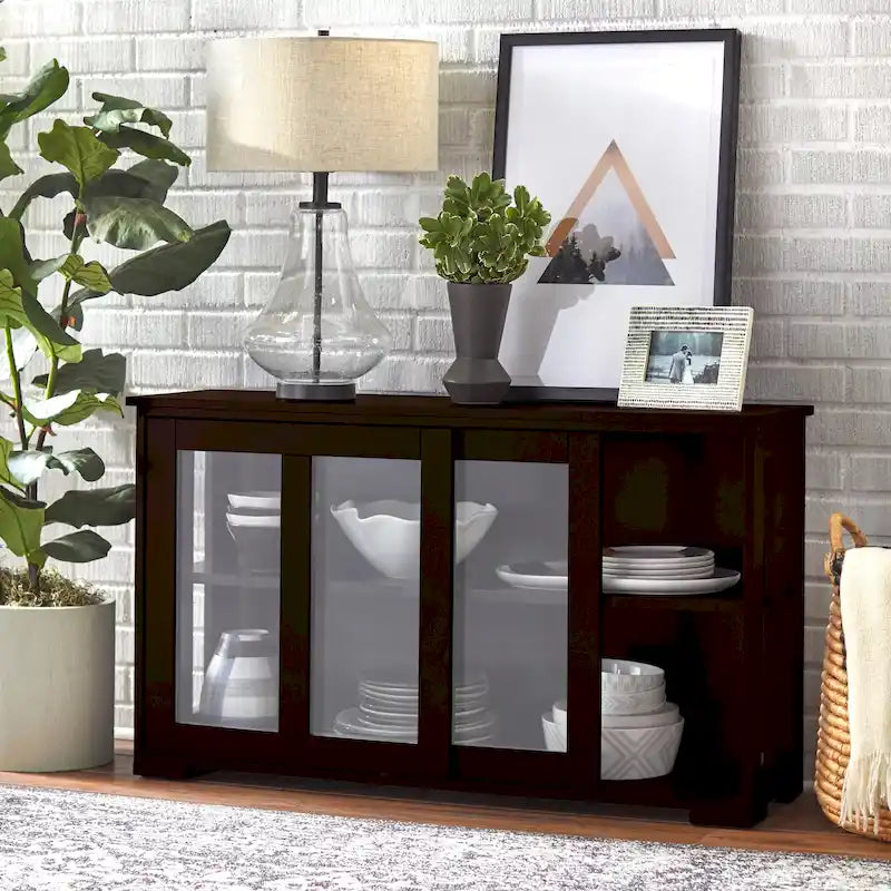 Argentier empilable avec portes coulissantes en verre Porch & Den Jefferson