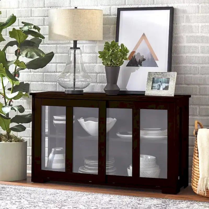 Argentier empilable avec portes coulissantes en verre Porch & Den Jefferson