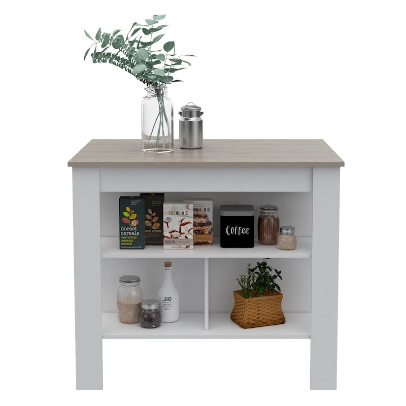 FM Furniture Brooklyn Îlot de cuisine avec surface antibactérienne