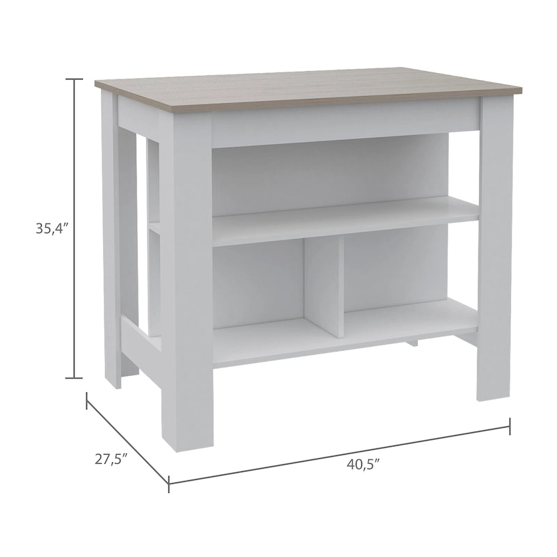FM Furniture Brooklyn Îlot de cuisine avec surface antibactérienne
