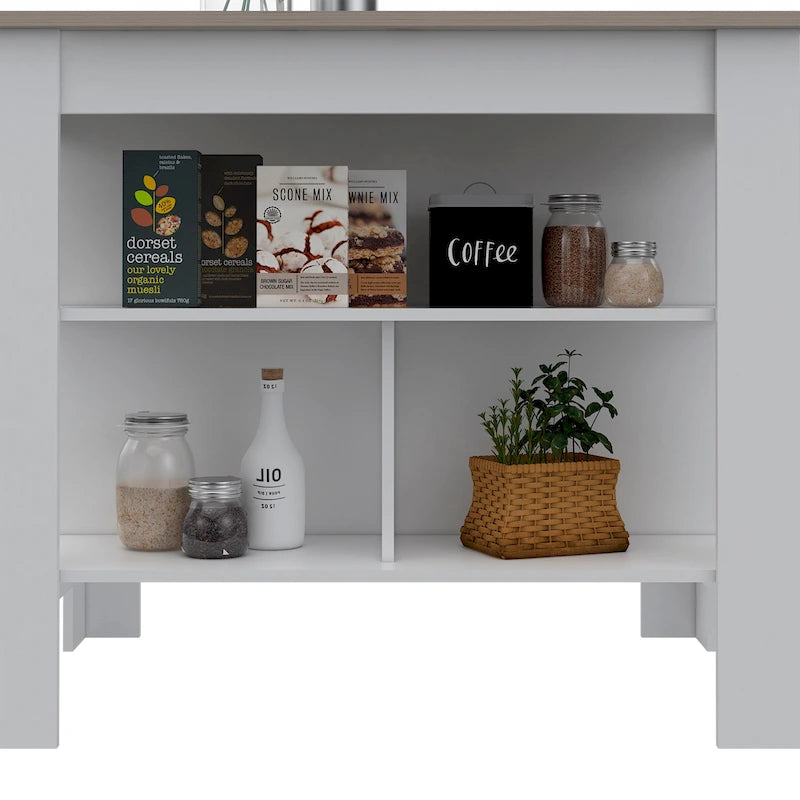 FM Furniture Brooklyn Îlot de cuisine avec surface antibactérienne