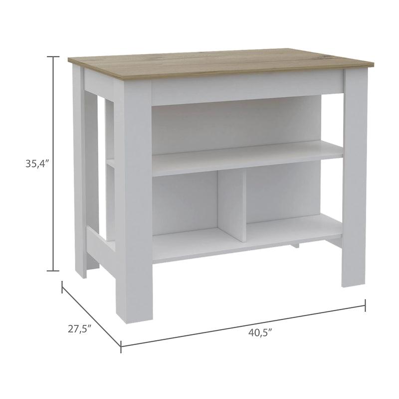FM Furniture Brooklyn Îlot de cuisine avec surface antibactérienne