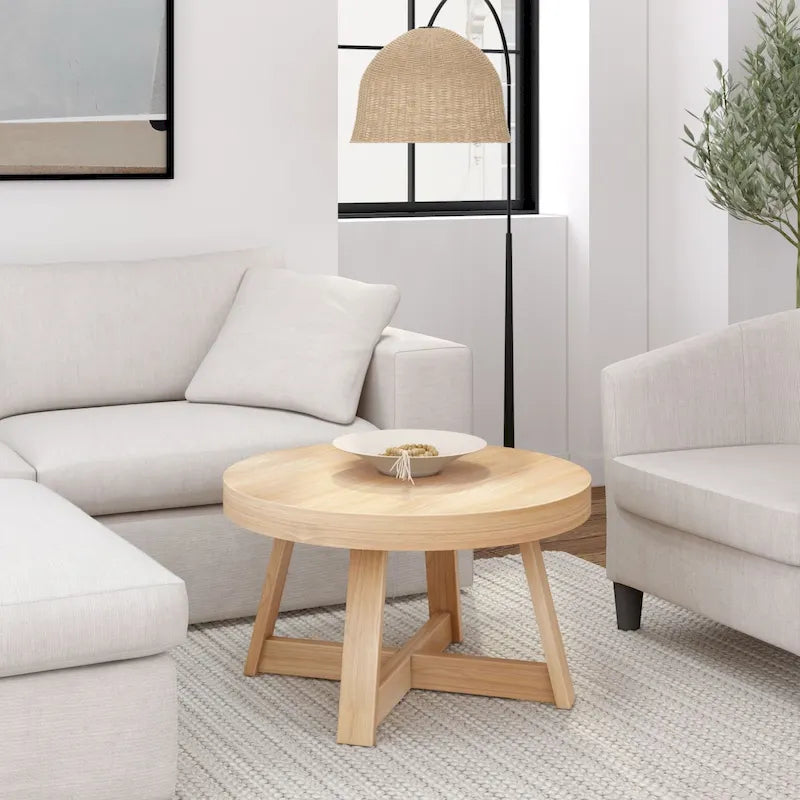 Table basse ronde classique Plank and Beam - 30