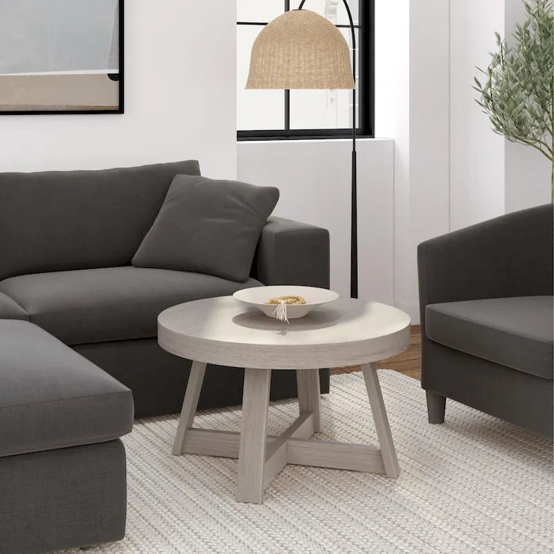 Table basse ronde classique Plank and Beam - 30
