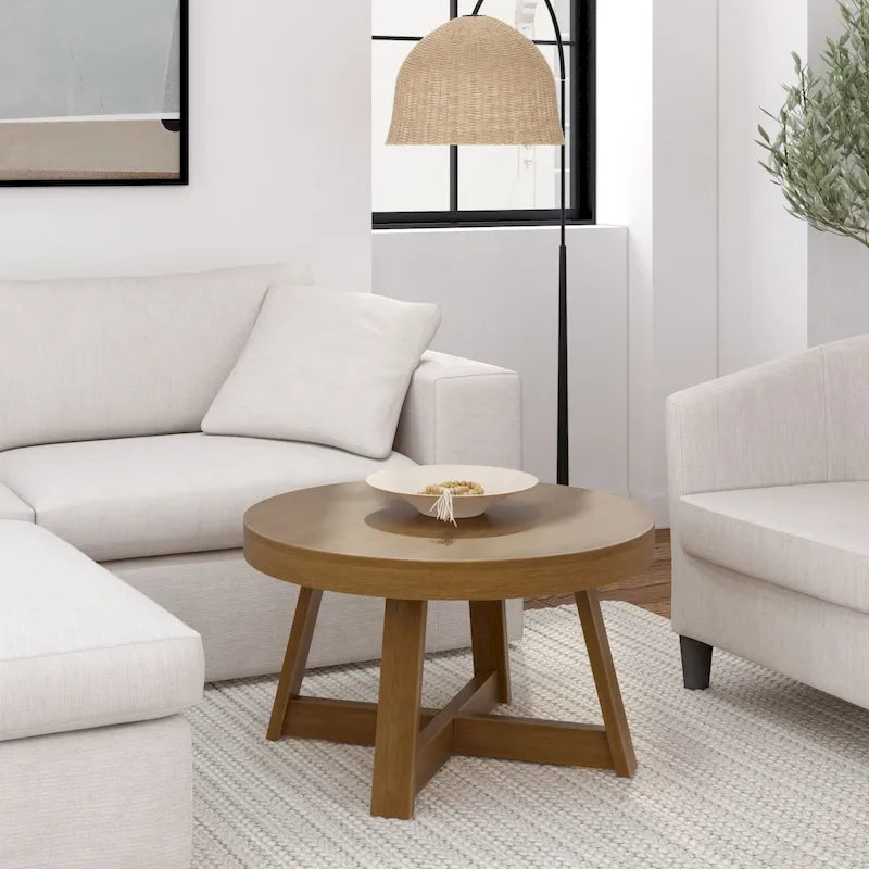 Table basse ronde classique Plank and Beam - 30