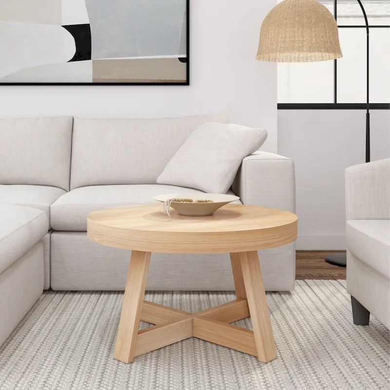 Table basse ronde classique Plank and Beam - 30