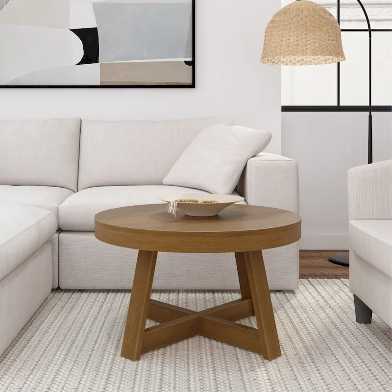 Table basse ronde classique Plank and Beam - 30