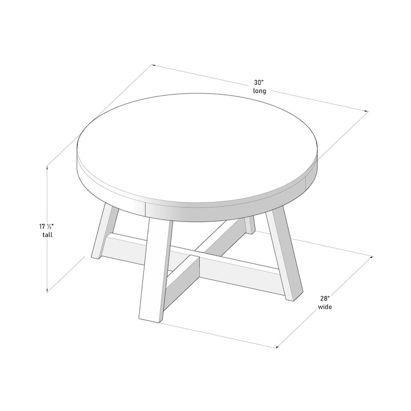 Table basse ronde classique Plank and Beam - 30