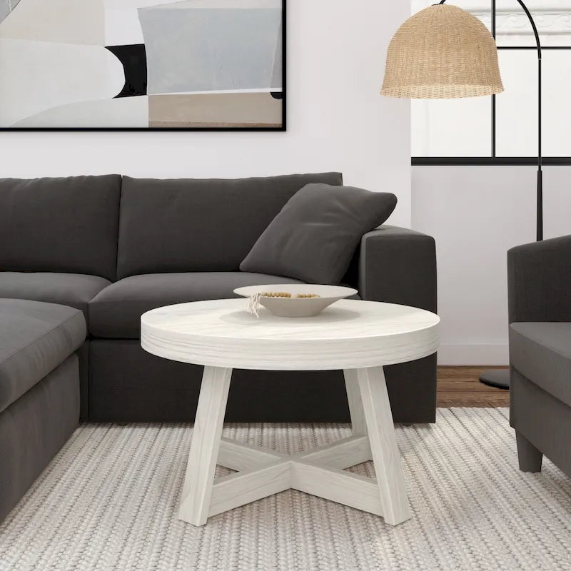 Table basse ronde classique Plank and Beam - 30