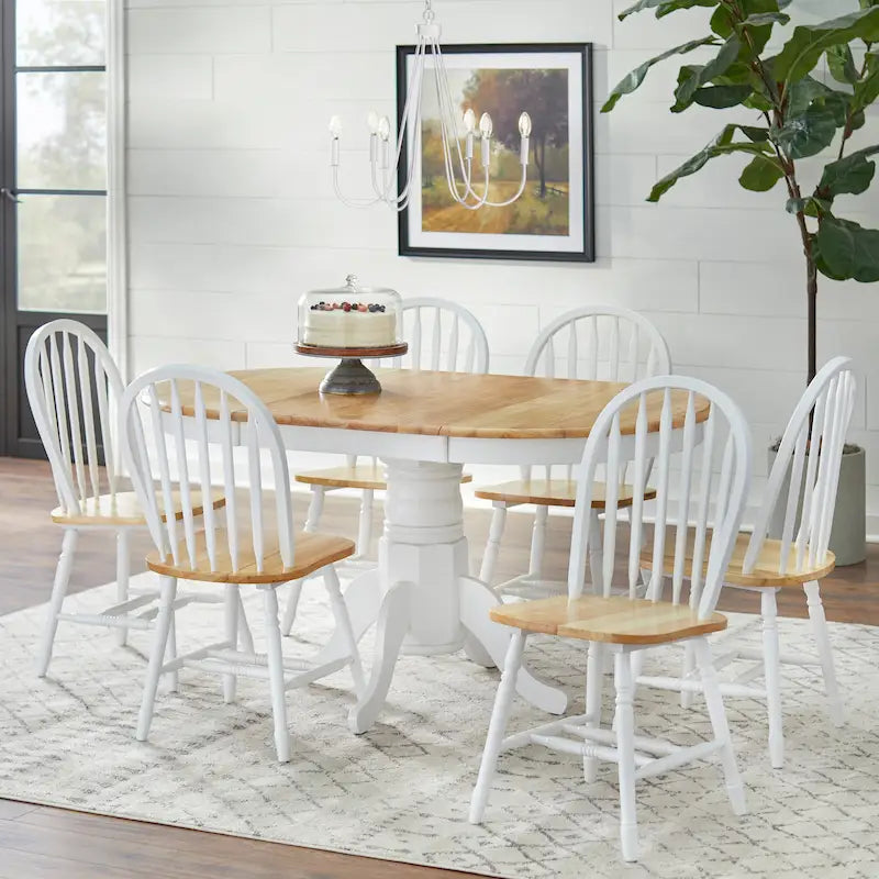 Table de salle à manger en bois massif Simple Living Carolina Farmhouse avec rallonge