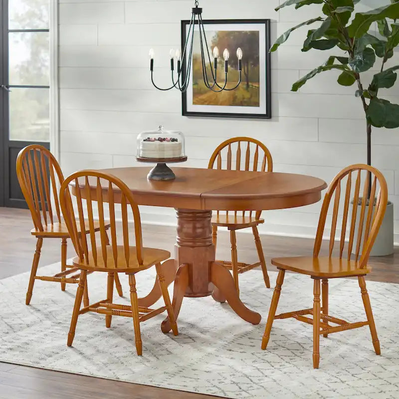 Table de salle à manger en bois massif Simple Living Carolina Farmhouse avec rallonge