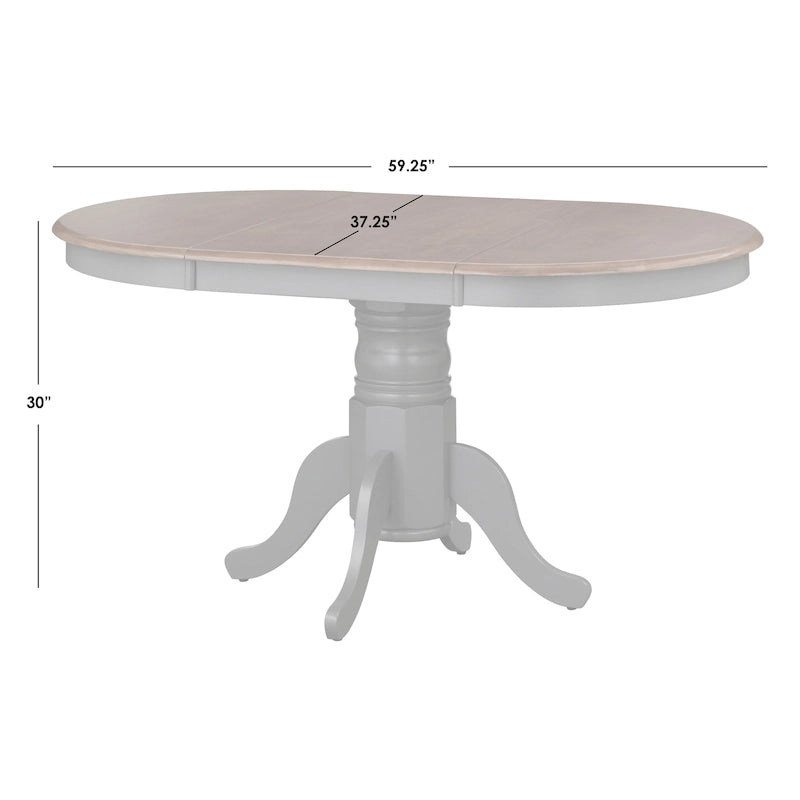 Table de salle à manger en bois massif Simple Living Carolina Farmhouse avec rallonge