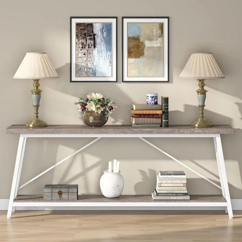 Table console étroite de 70,9 pouces de long à placer derrière un canapé pour une entrée