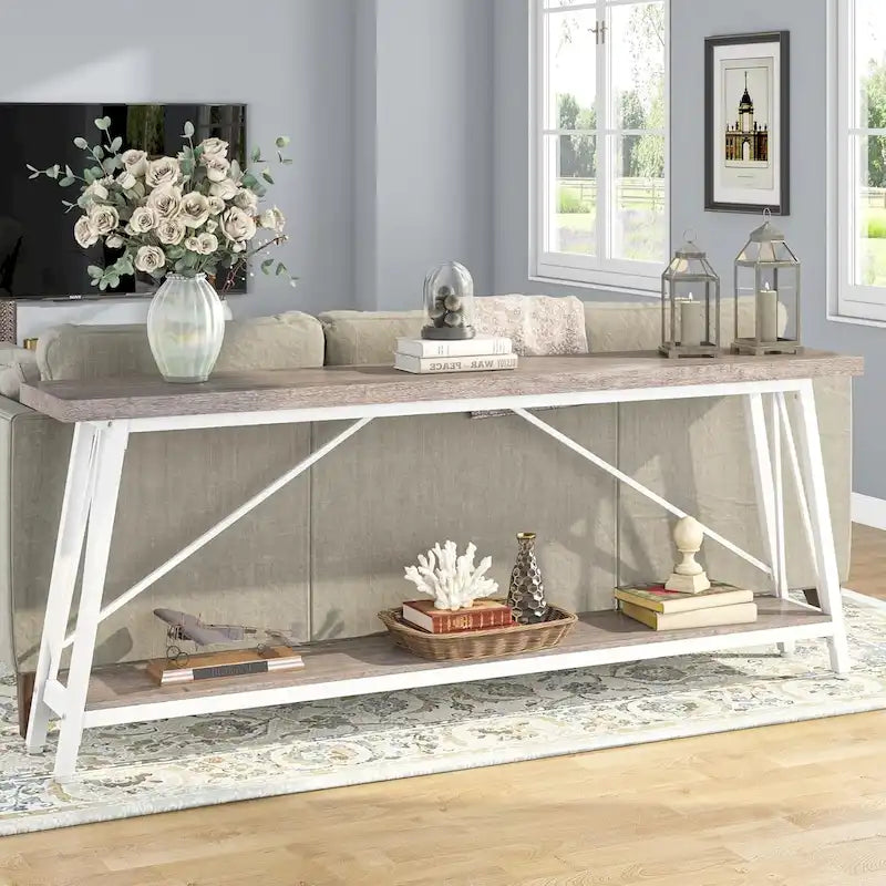 Table console étroite de 70,9 pouces de long à placer derrière un canapé pour une entrée