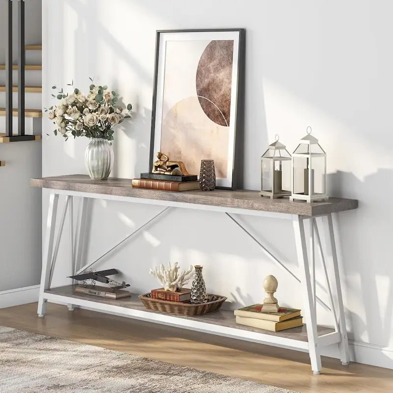 Table console étroite de 70,9 pouces de long à placer derrière un canapé pour une entrée