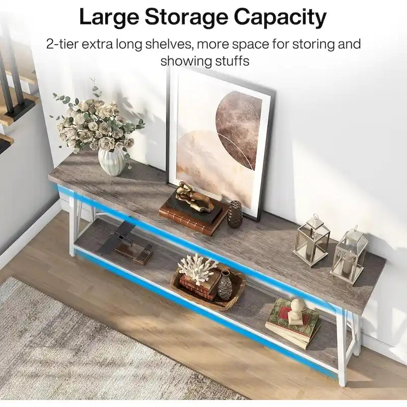 Table console étroite de 70,9 pouces de long à placer derrière un canapé pour une entrée
