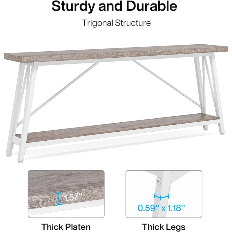 Table console étroite de 70,9 pouces de long à placer derrière un canapé pour une entrée