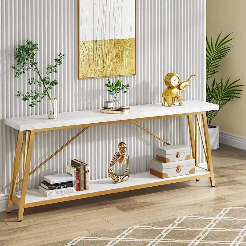 Table console étroite de 70,9 pouces de long à placer derrière un canapé pour une entrée
