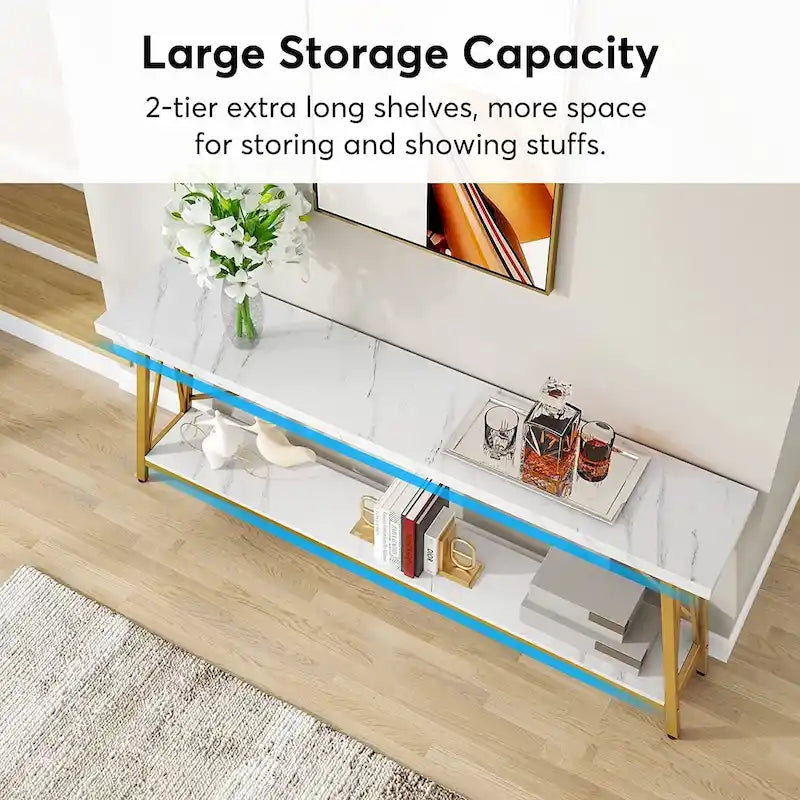 Table console étroite de 70,9 pouces de long à placer derrière un canapé pour une entrée