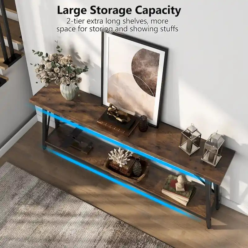 Table console étroite de 70,9 pouces de long à placer derrière un canapé pour une entrée