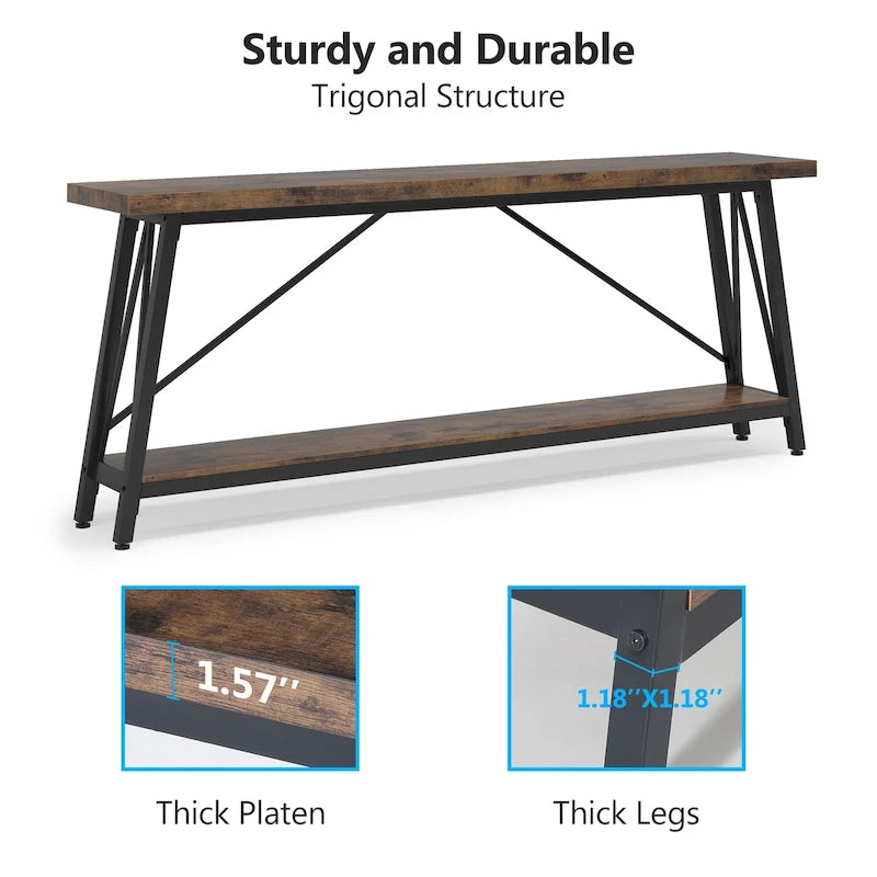 Table console étroite de 70,9 pouces de long à placer derrière un canapé pour une entrée