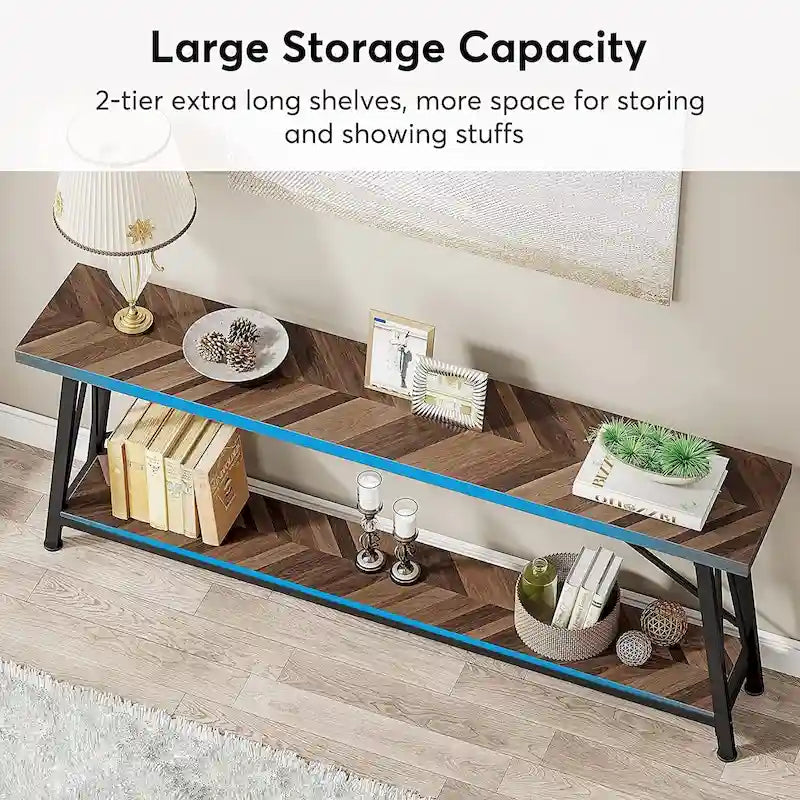 Table console étroite de 70,9 pouces de long à placer derrière un canapé pour une entrée