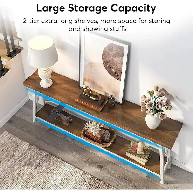 Table console étroite de 70,9 pouces de long à placer derrière un canapé pour une entrée