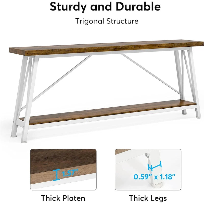 Table console étroite de 70,9 pouces de long à placer derrière un canapé pour une entrée
