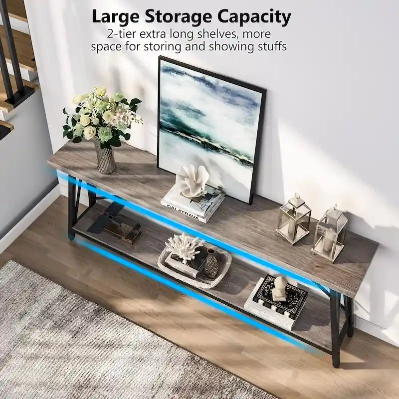 Table console étroite de 70,9 pouces de long à placer derrière un canapé pour une entrée