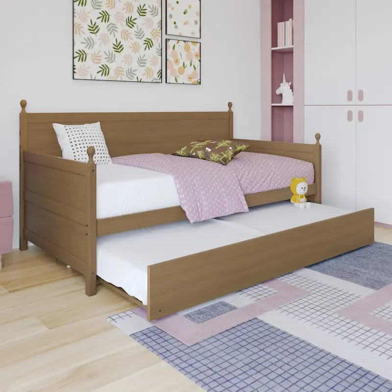 Lit de repos gigogne simple en bois de style Mid-Century Modern de CraftPorch