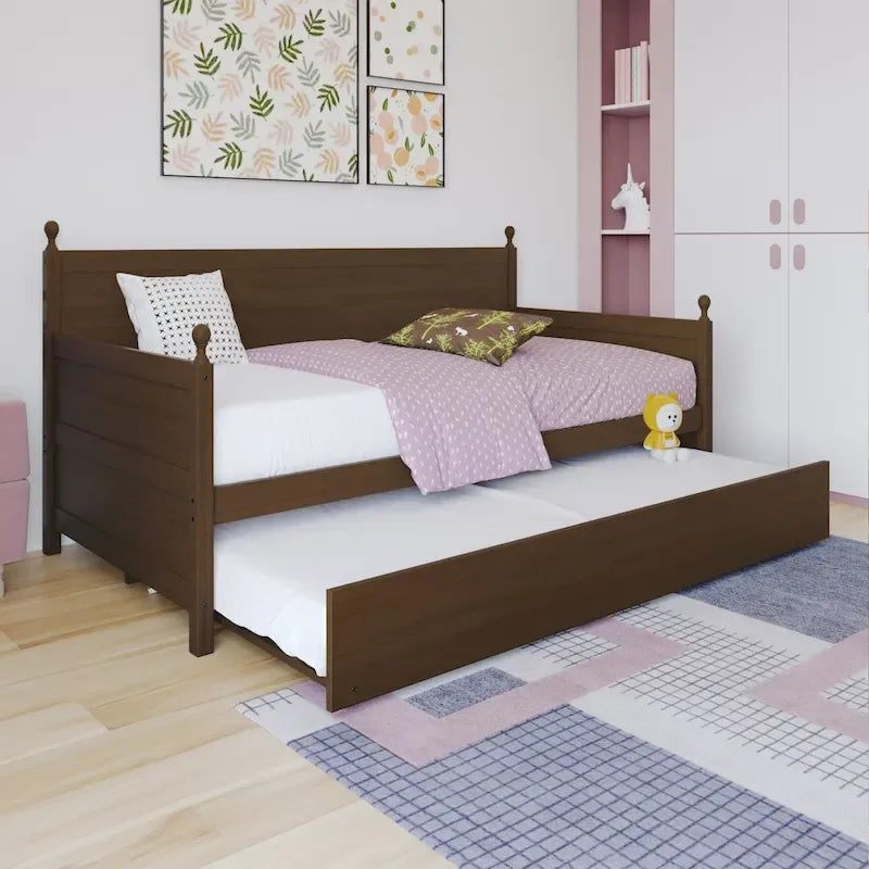 Lit de repos gigogne simple en bois de style Mid-Century Modern de CraftPorch