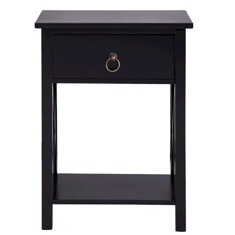 Table d'appoint en bois peu encombrante avec tiroir de rangement et compartiment spacieux