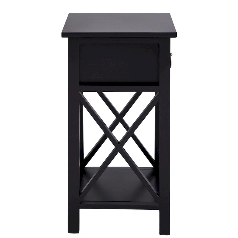 Table d'appoint en bois peu encombrante avec tiroir de rangement et compartiment spacieux