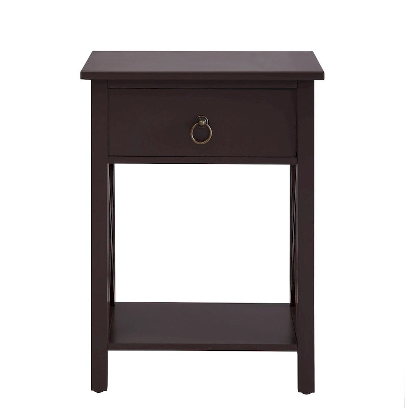 Table d'appoint en bois peu encombrante avec tiroir de rangement et compartiment spacieux