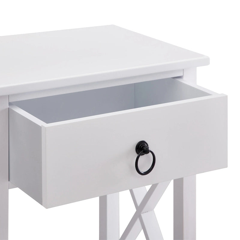 Table d'appoint en bois peu encombrante avec tiroir de rangement et compartiment spacieux