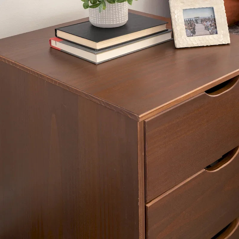Ensemble de chambre à coucher 3 pièces Purcell en pin avec commode à 6 tiroirs et tables de chevet à 3 tiroirs (ensemble de 2)