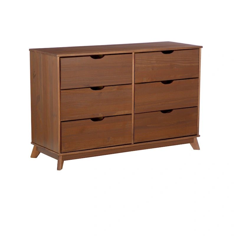 Ensemble de chambre à coucher 3 pièces Purcell en pin avec commode à 6 tiroirs et tables de chevet à 3 tiroirs (ensemble de 2)