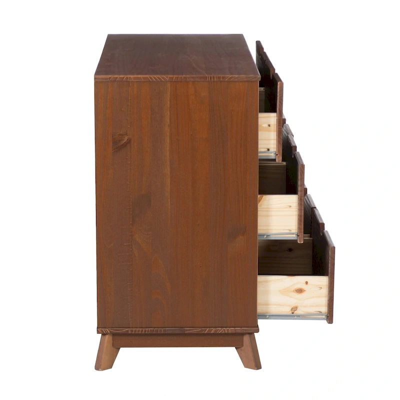 Ensemble de chambre à coucher 3 pièces Purcell en pin avec commode à 6 tiroirs et tables de chevet à 3 tiroirs (ensemble de 2)
