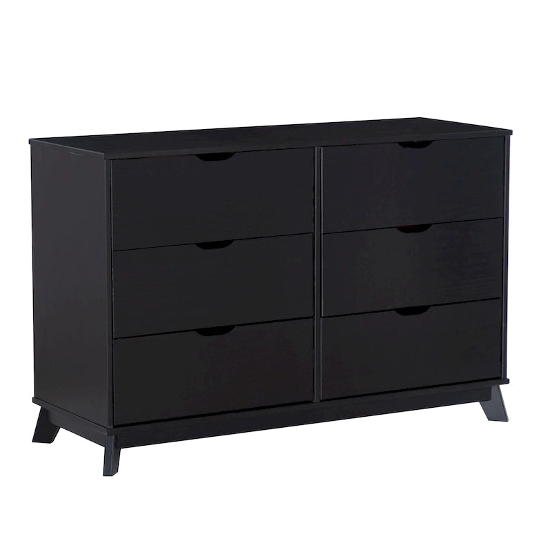 Ensemble de chambre à coucher 3 pièces Purcell en pin avec commode à 6 tiroirs et tables de chevet à 3 tiroirs (ensemble de 2)